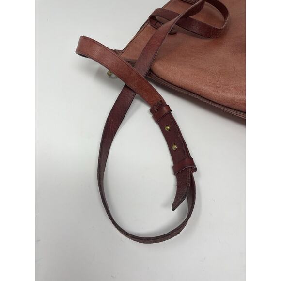 Madewell Mini Transport Tote Brick Red Leather Women's Hobo Purse Handbag - Picture 14 of 16